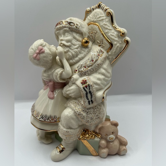 LENOX Porcelain 'Santa Please' Millenium Edition Santa & Girl Figurine - Picture 1 of 6